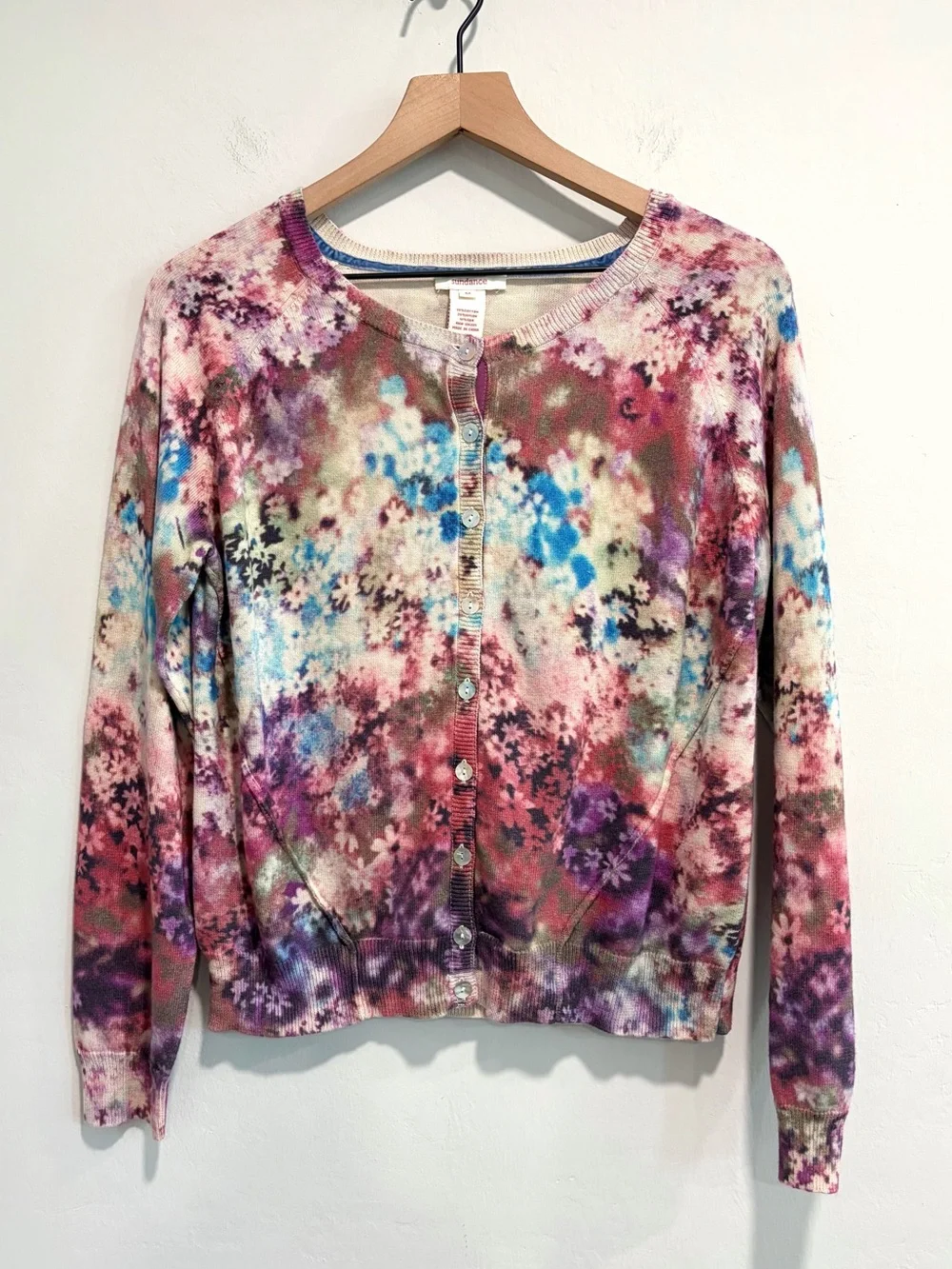 Sundance Floral Tie Dye Button Front Cardigan